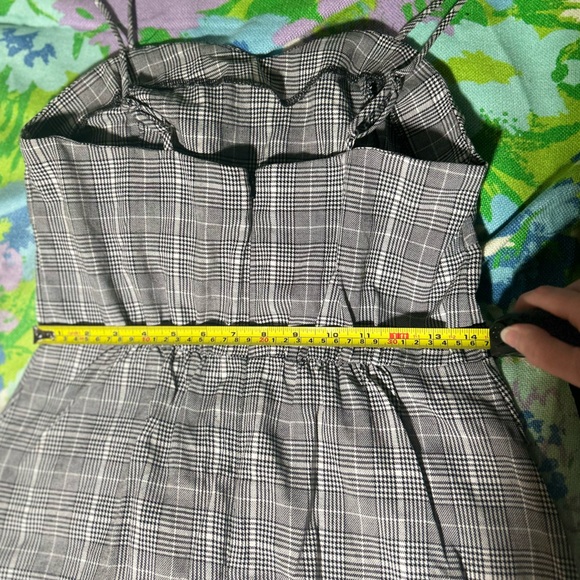 Corset Dress Lace-Up Corseted Style Plaid Spaghetti Strap Dress - Picture 7 of 9